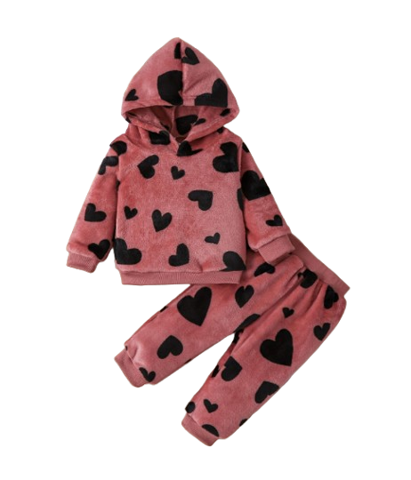 The Lilith - Baby Girl Pink Hooded Trouser + Pants