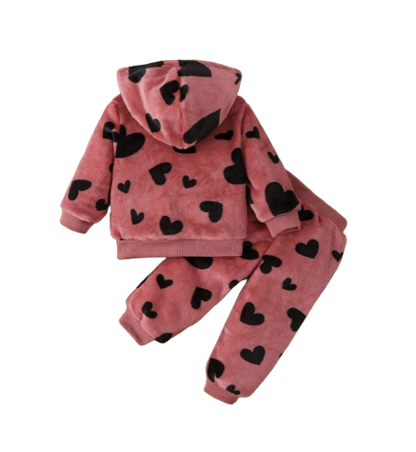 The Lilith - Baby Girl Pink Hooded Trouser + Pants