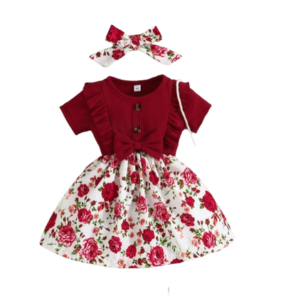 The Lillian - Baby Girl Short Sleeve Cute Floral Dress