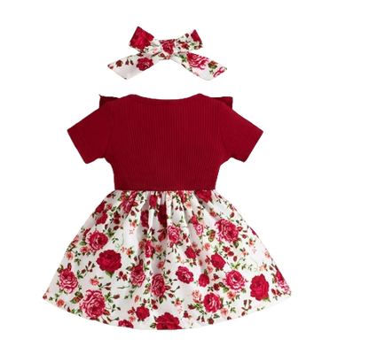 The Lillian - Baby Girl Short Sleeve Cute Floral Dress