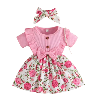 The Lillian - Baby Girl Short Sleeve Cute Floral Dress