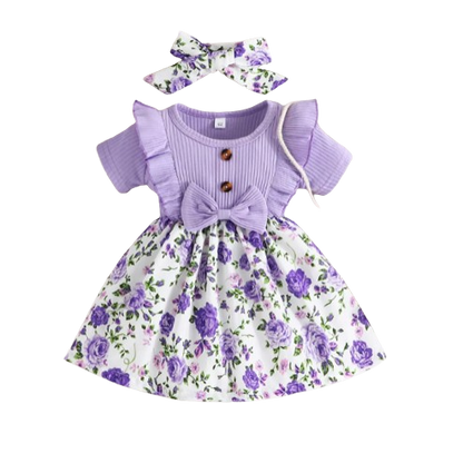 The Lillian - Baby Girl Short Sleeve Cute Floral Dress