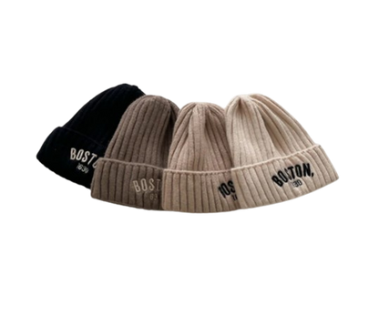 The Luis - Baby Unisex Knitted Hat Solid Color Embroidered Beanie Cap