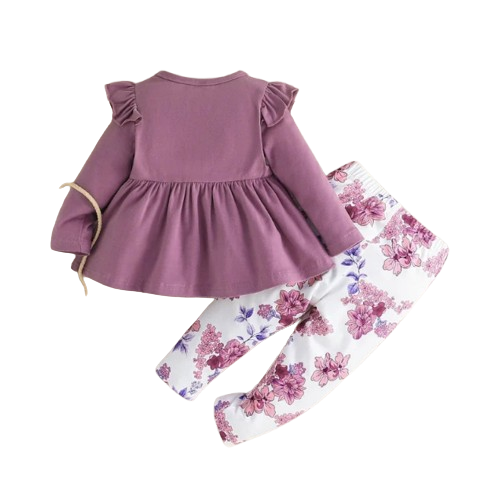 The Lyla - Baby Girl Long Sleeve Blouse and Floral Long Pants Outfit