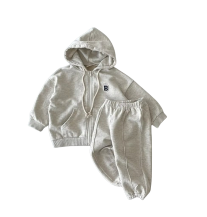 The Maverick - Baby Boy Jacket Hoodie + Elastic Sweatpants Jogger Set