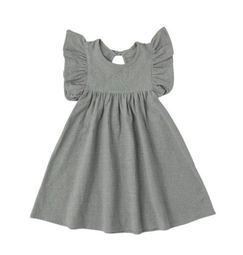 The Maya - Baby Girl Flying Sleeve Tie-back Dress