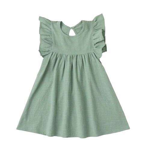 The Maya - Baby Girl Flying Sleeve Tie-back Dress