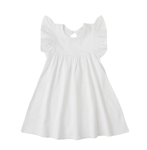 The Maya - Baby Girl Flying Sleeve Tie-back Dress