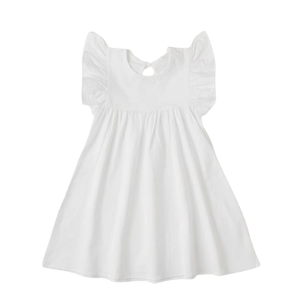 The Maya - Baby Girl Flying Sleeve Tie-back Dress