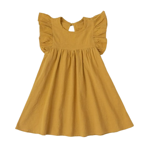 The Maya - Baby Girl Flying Sleeve Tie-back Dress