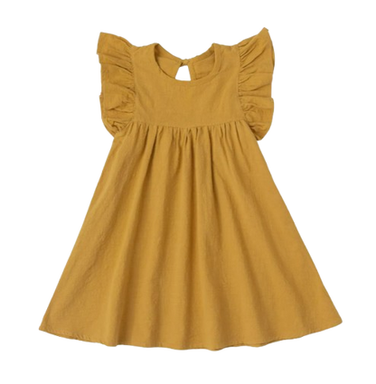 The Maya - Baby Girl Flying Sleeve Tie-back Dress