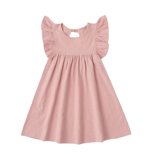 The Maya - Baby Girl Flying Sleeve Tie-back Dress