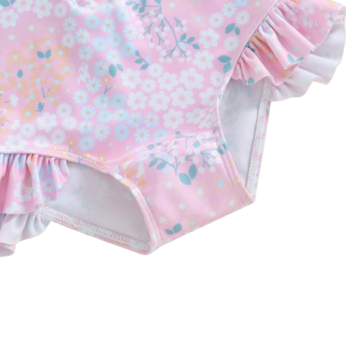 The Milani - Baby Girl Cute Ruffle Floral Swimwear