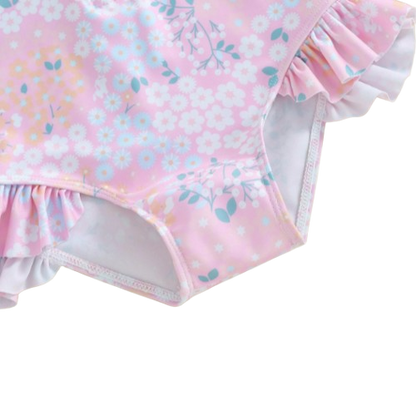 The Milani - Baby Girl Cute Ruffle Floral Swimwear