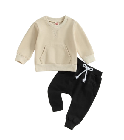 The Miles - Baby Unisex Casual Embroidery Pocket Long Sleeve Sweatshirts + Long Pants