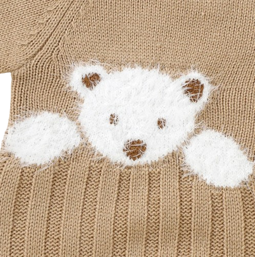 The Myles - Baby Unisex Bear Design Knitted Romper