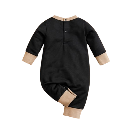 The Nathan - Baby Boy Teddy Bear Short Plush Embroidery Long Sleeve Jumpsuits