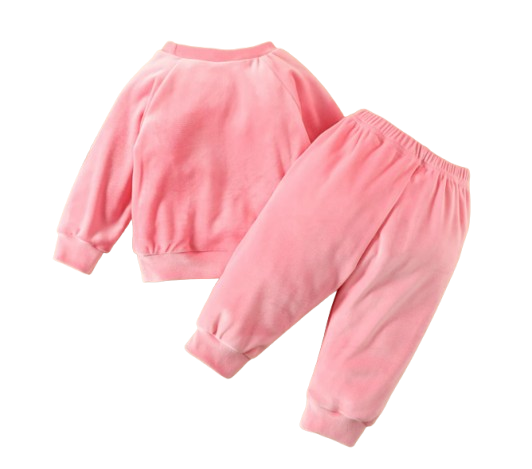 The Nora - Baby Girl Fleece Cute Bow Fox Fluff Long Sleeve + Pants