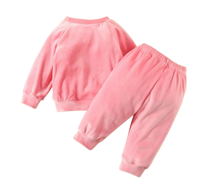 The Nora - Baby Girl Fleece Cute Bow Fox Fluff Long Sleeve + Pants