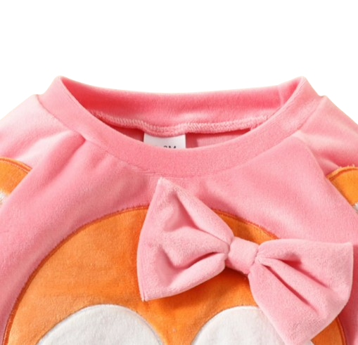 The Nora - Baby Girl Fleece Cute Bow Fox Fluff Long Sleeve + Pants