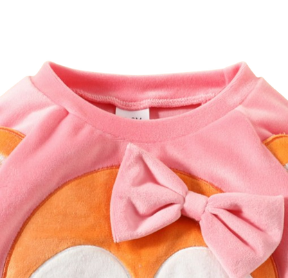 The Nora - Baby Girl Fleece Cute Bow Fox Fluff Long Sleeve + Pants