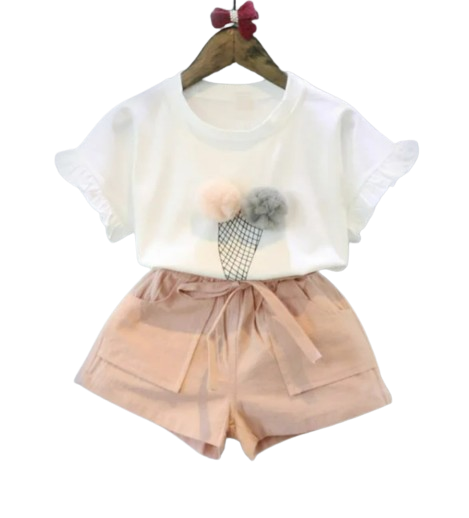 The Nova - Short Sleeve Chiffon Blouse + Shorts