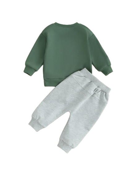 The Oliver - Baby Boy Lucky Embroidery Sweatshirt + Pants