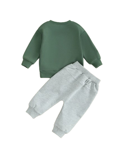 The Oliver - Baby Boy Lucky Embroidery Sweatshirt + Pants