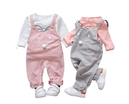 The Parker - Newborn Baby Girl 2PC Outfit Set – T-Shirt & Pants Spring Casual Clothing
