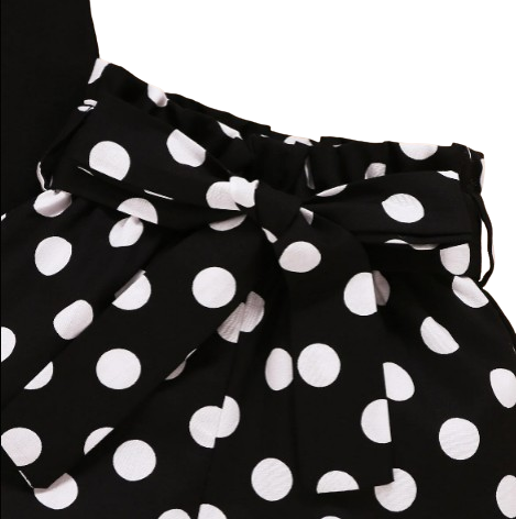 The Rachel - Baby Black Short Sleeve Tops + Polka Dot Shorts + Headband