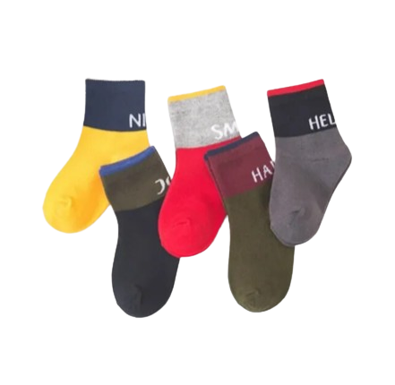 The Reese - Kids Pure Cotton Socks Letters Assorted Colour