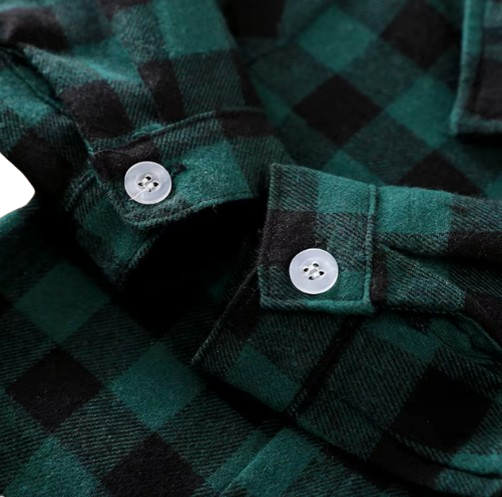 The Rhett - Baby Boy Green Plaid Rompers