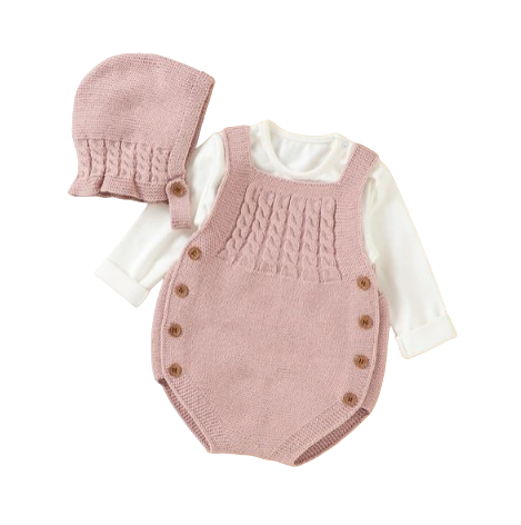 The River - Solid Knitted Onesie 2pcs Set