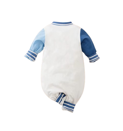 The Roman - Baby Boy  Cute Baseball Suit Teddy Bear Embroidered Cotton Bodysuit