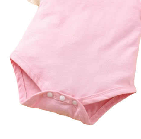 The Rose - Baby Pink Solid Colour Tops + Floral Skirt + Headband