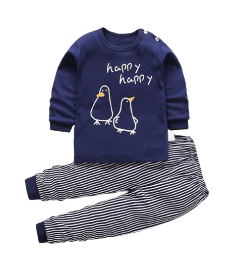 The Ryder - Baby Boy Dino/ Penguin Print Long Sleeve Top & Pants