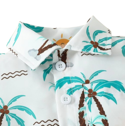 The Ryker - Baby Boy Coconut Tree Print T-Shirt + Shorts