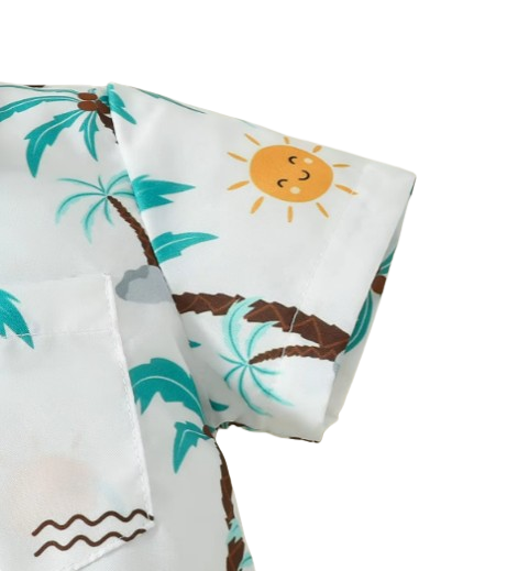 The Ryker - Baby Boy Coconut Tree Print T-Shirt + Shorts