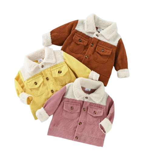 The Ryleigh - Baby Unisex Corduroy Patchwork Single-Breasted Jacket