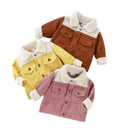 The Ryleigh - Baby Unisex Corduroy Patchwork Single-Breasted Jacket