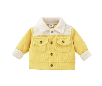 The Ryleigh - Baby Unisex Corduroy Patchwork Single-Breasted Jacket