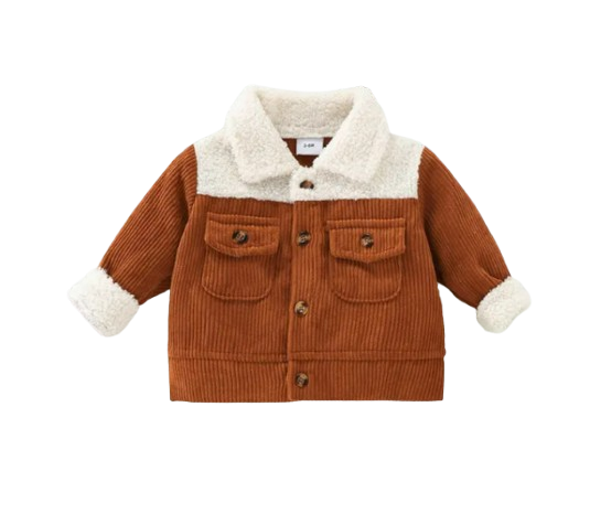 The Ryleigh - Baby Unisex Corduroy Patchwork Single-Breasted Jacket