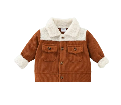 The Ryleigh - Baby Unisex Corduroy Patchwork Single-Breasted Jacket