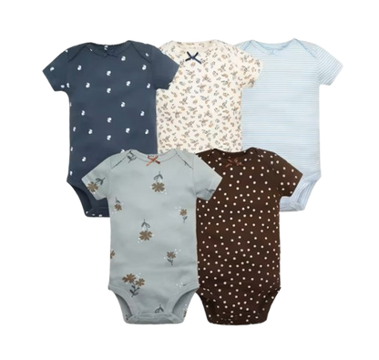 The Santiago - Baby Unisex 5pcs Cartoon Print Romper Set