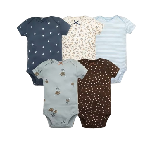 The Santiago - Baby Unisex 5pcs Cartoon Print Romper Set I