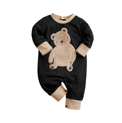 The Sawyer - Unisex Baby Cute Cartoon Teddy Bear Embroidered Bodysuit