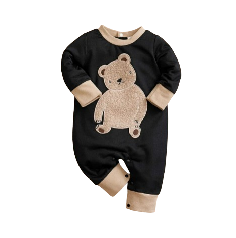 The Sawyer - Unisex Baby Cute Cartoon Teddy Bear Embroidered Bodysuit