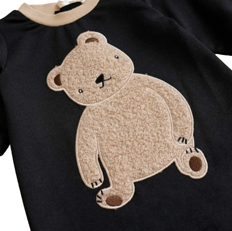 The Sawyer - Unisex Baby Cute Cartoon Teddy Bear Embroidered Bodysuit