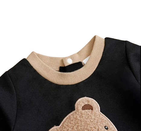 The Sawyer - Unisex Baby Cute Cartoon Teddy Bear Embroidered Bodysuit