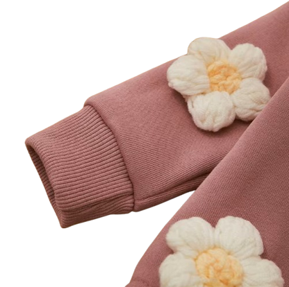 The Sloane - Baby Girl Flower Design Thick Fleece Sweatshirt